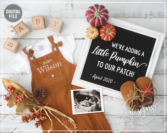 FALL Pregnancy Announcement Autumn Baby Announcement Digital