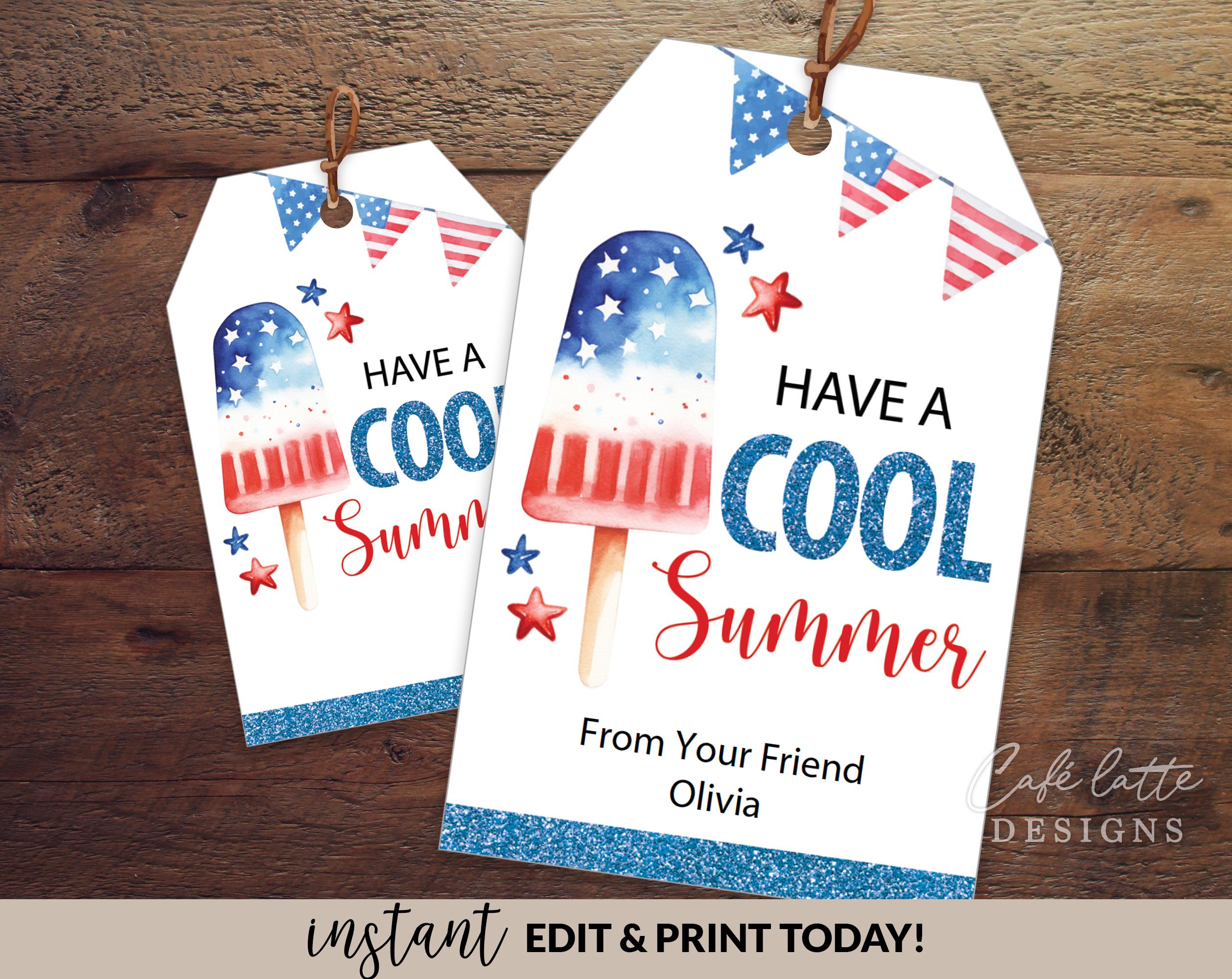 4TH of July Printable Gift Tags, Fourth of July Editable Template ...