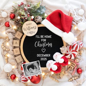 Christmas Pregnancy Announcement Digital, Baby Announcement Digital Social Media, Christmas baby announcement, Instant Download, Editable