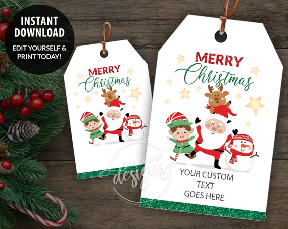 Christmas Gift Tags Printable Tags for Kids, Personalized