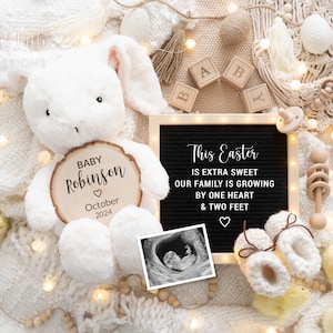 Easter Pregnancy Announcement For Social Media, Digital Eggspecting Somebunny Sweet Baby Announcement, Easter Bunny Chicks April Baby Reveal