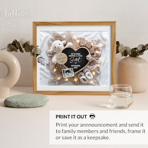 Digital Boho Pregnancy Announcement Social Media, Gender Neutral Baby, Editable DIY Template Keeping a Secret Letter Board, Little Lamb image 3