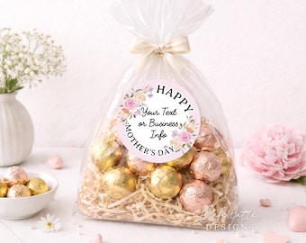 Muttertag Blumenaufkleber, Business Unternehmen Floral 2-Zoll-runde Etiketten zum Ausdrucken (Avery, Cricut-Vorlage)