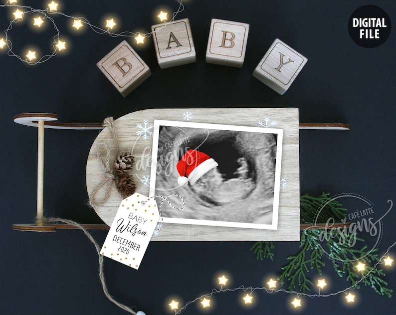 CHRISTMAS Pregnancy Announcement December Digital Baby Etsy