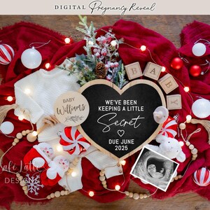 Christmas Pregnancy Announcement Digital, Xmas Pregnancy Announcement to Husband, Pregnancy Announcement Template, Christmas Baby
