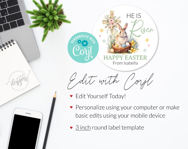 easter stickers printable, easter stickers template, easter cricut stickers, he is risen stickers, avery easter stickers religious cross and bunny rabbit, easter round label template, easter 3 inch round labels editable template, instant download DIY, Easter candy treat bag gift tags for church