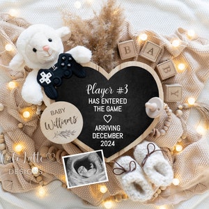 Pregnancy Announcement Digital, Pregnancy Announcement to Husband, Video Game Pregnancy Announcement Template, Neutral Lamb Baby, Editable