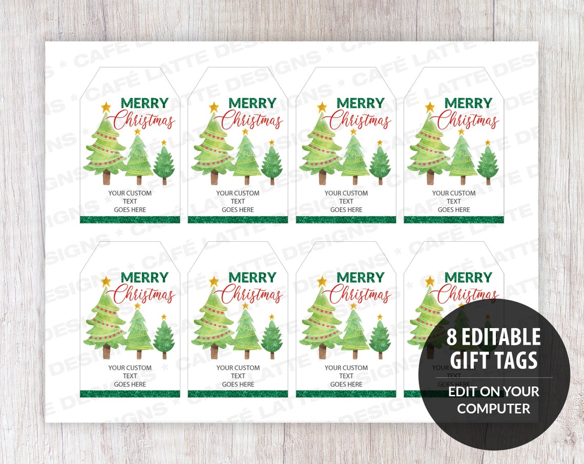 CHRISTMAS Printable Gift Tags Editable Personalized Favor | Etsy