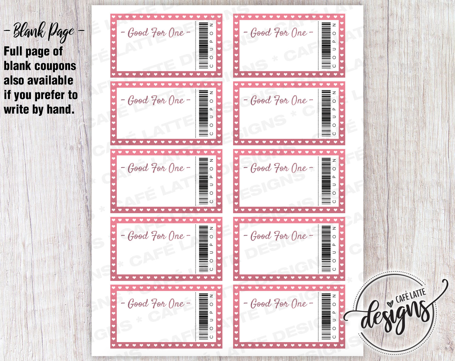 Coupon Template for Her Editable Coupons Pink Gift for Mom Etsy
