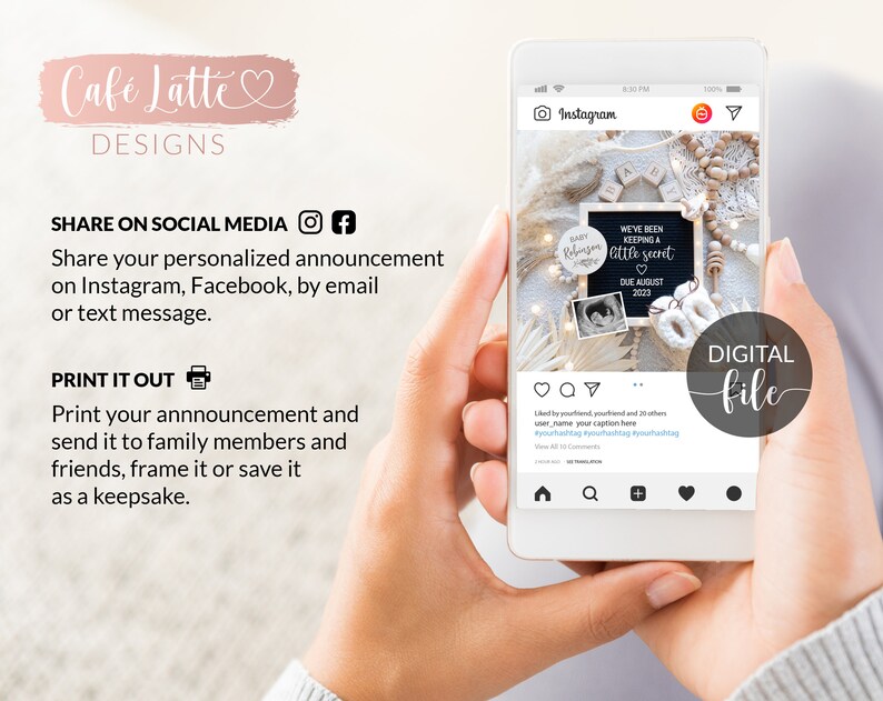 Pregnancy Announcement Gender Neutral Theme For Social Media, Keeping A Little Secret Digital Letter Board Template