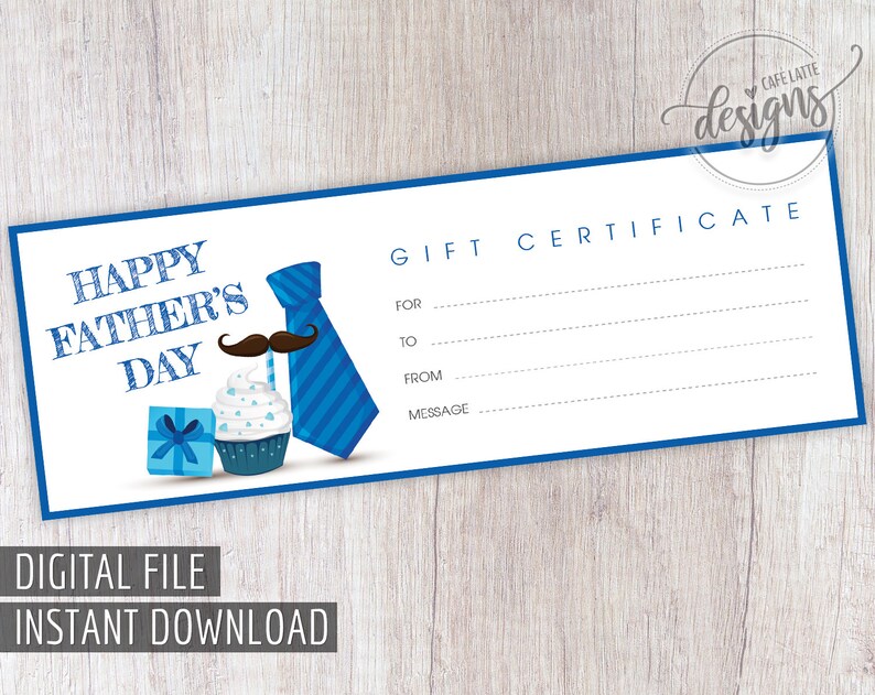 FATHER'S DAY Gift Certificate Printable Gift Coupon for Etsy Canada