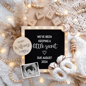 Boho Pregnancy Announcement Digital, Baby Announcement Digital For Social Media, Pregnancy Reveal Editable Template, Gender Neutral Baby