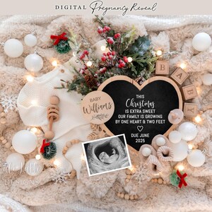 Christmas Pregnancy Announcement Digital, Xmas Pregnancy Announcement to Husband, Pregnancy Announcement Template, Christmas Baby