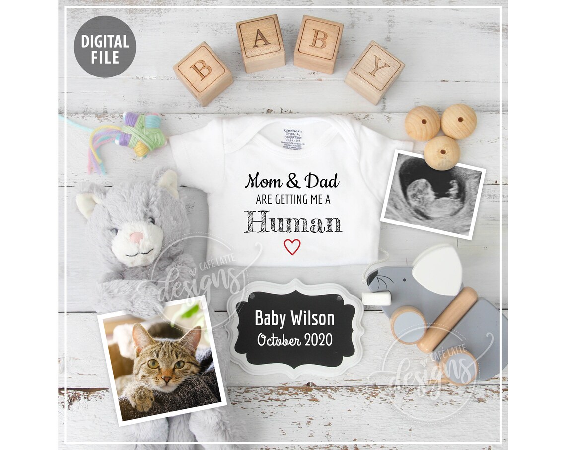 Cat Theme Baby Announcement Pregnancy Announcement Mom & Dad Etsy Canada