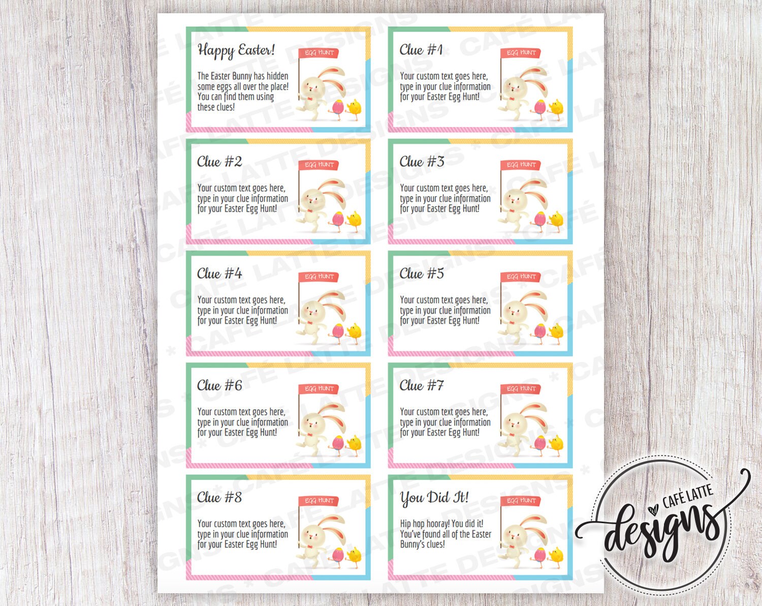 Easter Egg Hunt Clues, Editable Easter Scavenger Hunt Clue Cards ...