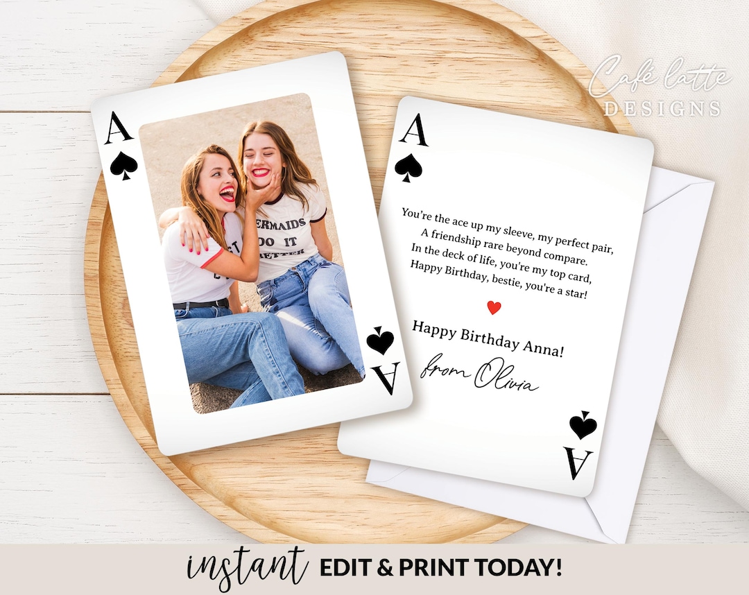 Best Friend Birthday Card Editable Template Printable, Custom Bestie ...