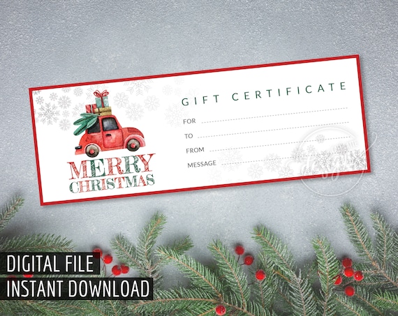 FREE Christmas Gift Certificate Template