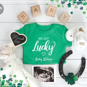 Lucky Baby Announcement Instagram Editable Twins Baby Announcement St Patricks day Twins Pregnancy Announcement Digital for Social Media