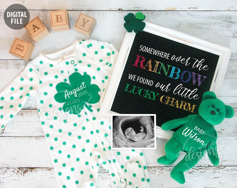 pregnancy announcement cards st patricks day