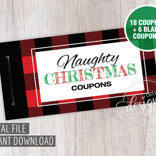 Sexy Naughty Coupons Christmas, Love Sex Coupons, Gifts for him her, Couples Coupon Book DIY, Last Minute Gift, Printable Instant Download