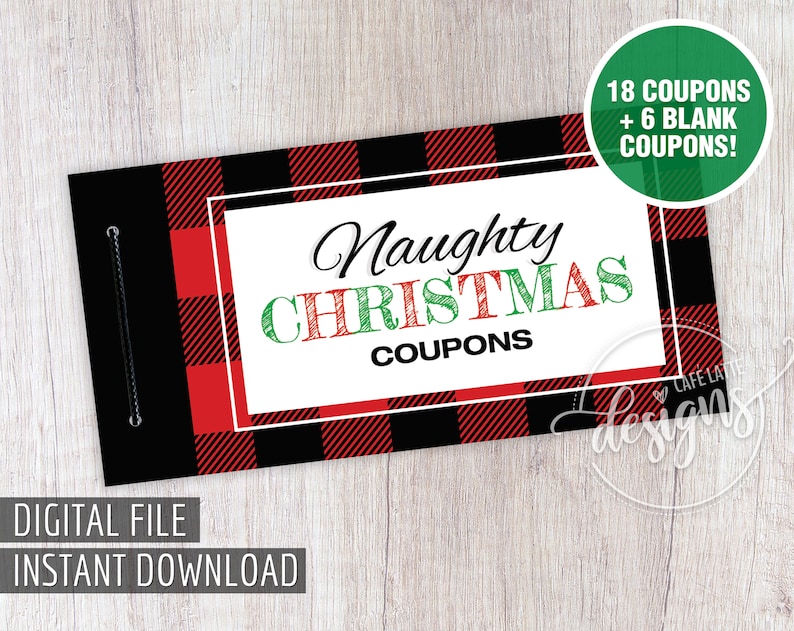 Sexy Naughty Coupons Christmas, Love Sex Coupons, Gifts for him her, Couples Coupon Book DIY, Last Minute Gift, Printable Instant Download 