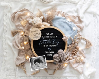 Baby Brother Pregnancy Announcement Digital | Its a Boy Gender Reveal Baby Announcement Social Media | Editable Template Boho Giraffe