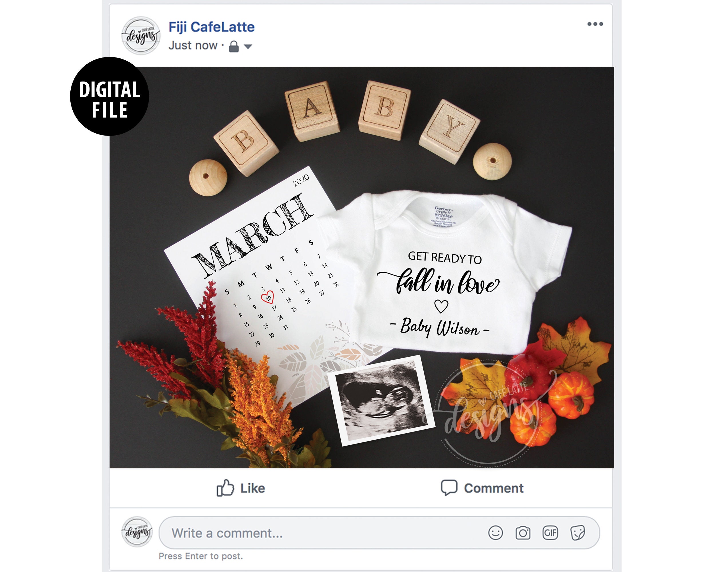 FALL Pregnancy Announcement Autumn Baby Announcement Digital | Etsy