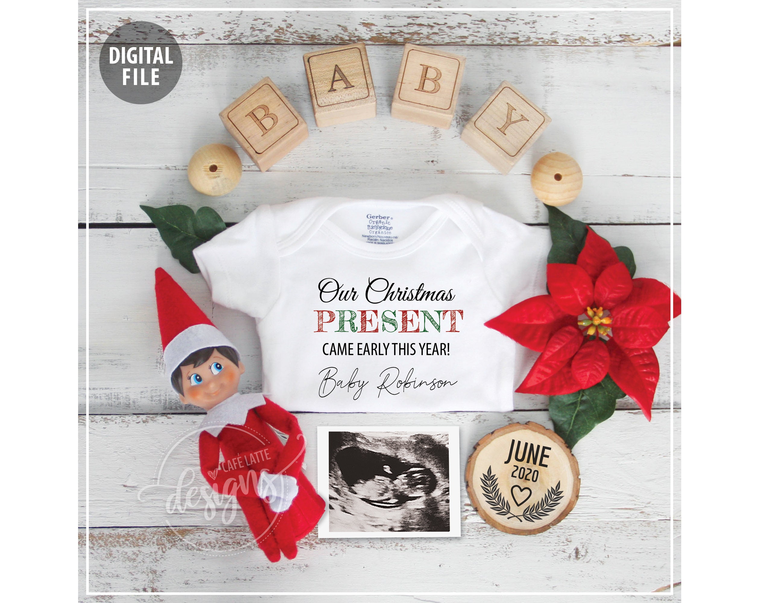 DECEMBER Pregnancy Announcement Digital Baby Announcement Etsy