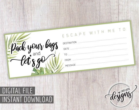 Travel Gift Certificate Printable Gift Of Travel Certificate Etsy