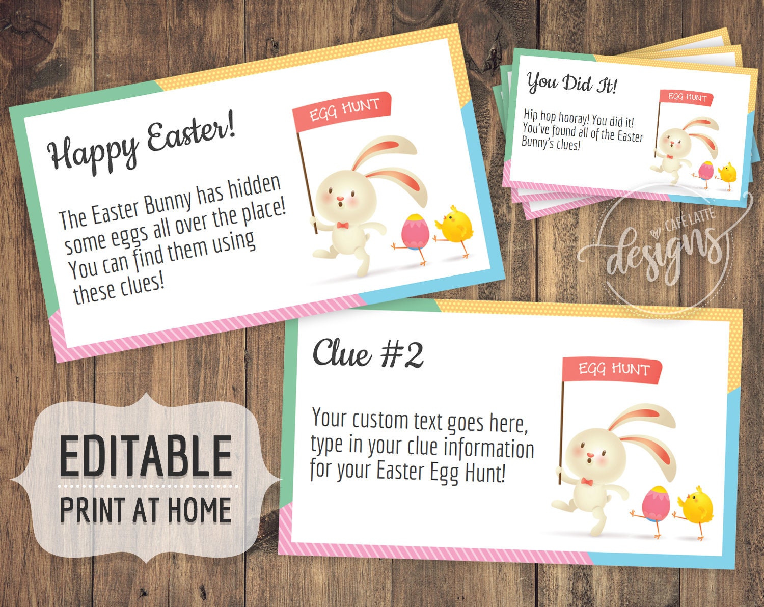 Easter Egg Hunt Clues, Editable Easter Scavenger Hunt Clue Cards ...