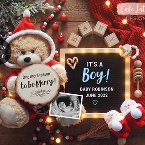 Revelación de género navideña de Digital Boy en redes sociales, Es un niño, Anuncio de embarazo navideño de Santa Claus en diciembre, Una razón más para estar feliz