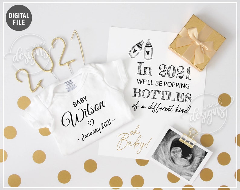 January 2021 Baby Announcement Digital Pregnancy Announcement image 0