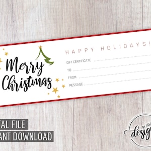 Weihnachtsgeschenk, Geschenkgutschein druckbar, Geschenkgutschein, Geschenk Sofort Download, Geschenkidee, Urlaubsgeschenk, Geschenkkarte, DIY Geschenk