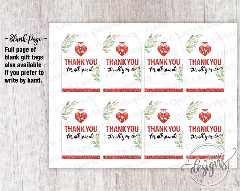 Nurses Week Printable Gift Tags, Nurse Week Appreciation Editable Personalized Labels Template, Instant Download Thank You for All You Do image 4
