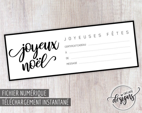 Certificat Cadeau Noel Certificat Cadeau Imprimable Coupon Etsy