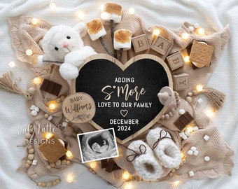 Pregnancy Announcement Digital, Smore Love Pregnancy Announcement Template, Pregnancy Announcement to Husband, Neutral Baby Lamb, Editable