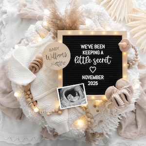 Digital Boho Pregnancy Announcement, Digital, Baby Announcement, Baby Reveal, Gender Neutral Baby, Editable Template, Instant Download, DIY