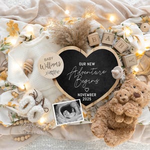 Pregnancy Announcement Template| Pregnancy Reveal | Digital Pregnancy Announcement | Neutral Baby Announcement | Spring | Instant Download