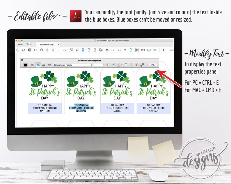 St. Patricks Day Printable Gift Tags Editable Personalized - Etsy Canada