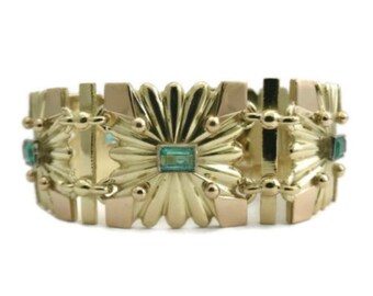 Vintage artisan mother of pearl square link bracelet in sterling with heart lock no hallmark circa 1950\u2019s