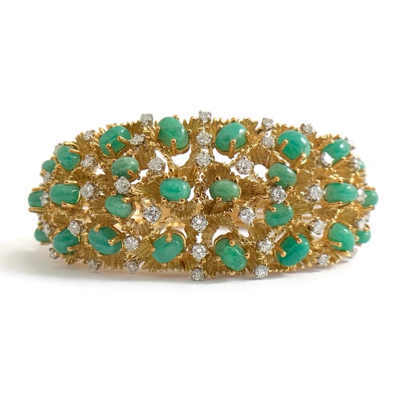Emerald Bracelet, Open Cuff With Emerald Rose Cut Cabochon, Birthstone  Jewelry, May Birthstone Bracelet - Etsy