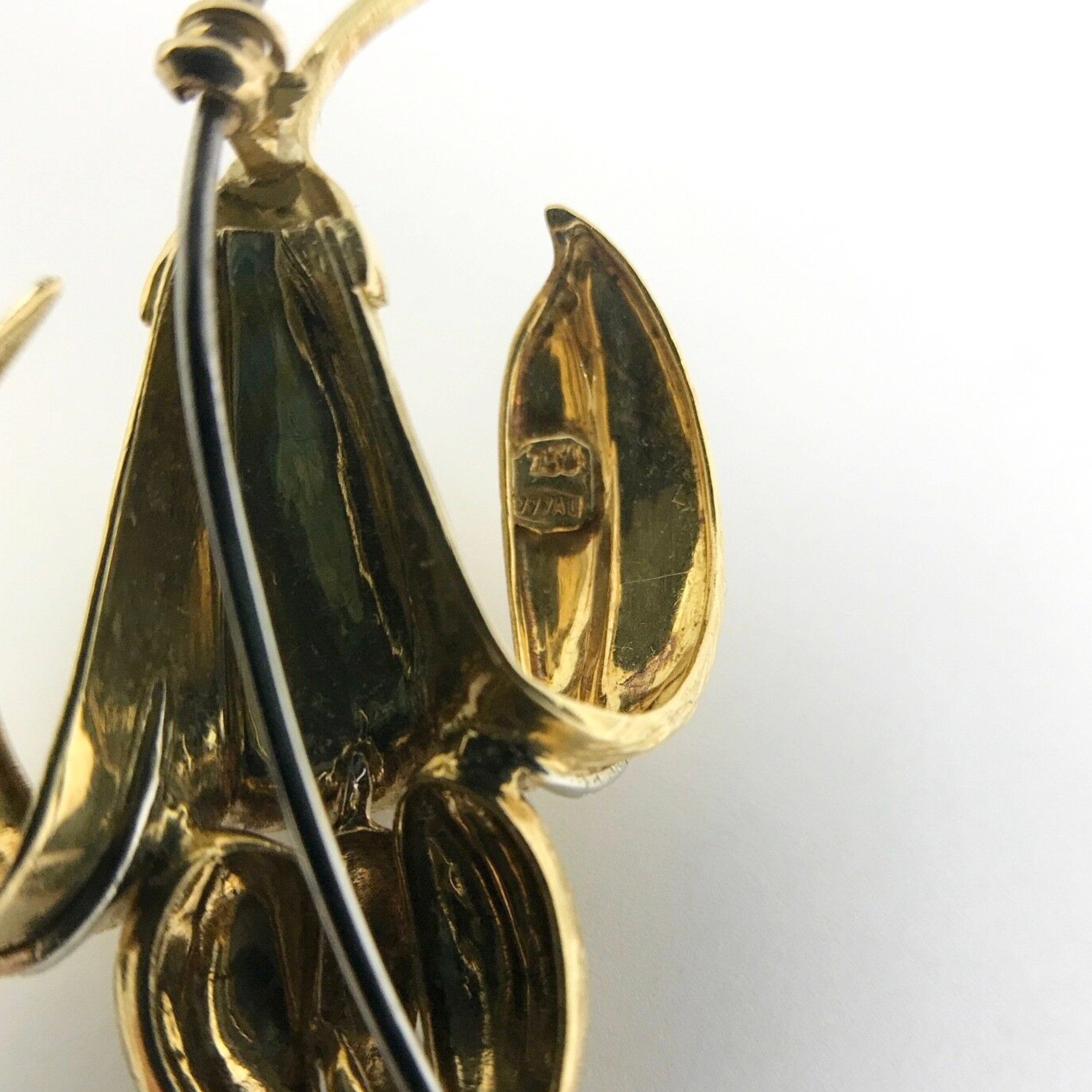 Spilla fiore. Spilla fiore turchese. Filigrana d'argento e strass turchese finto Pin. waalaa. - Italia