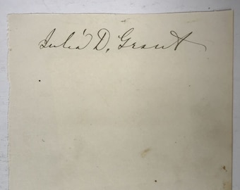 Julia Dent Grant (d. 1902) Autographed Vintage 5x7 Signature Page Former First Lady - Lifetime COA