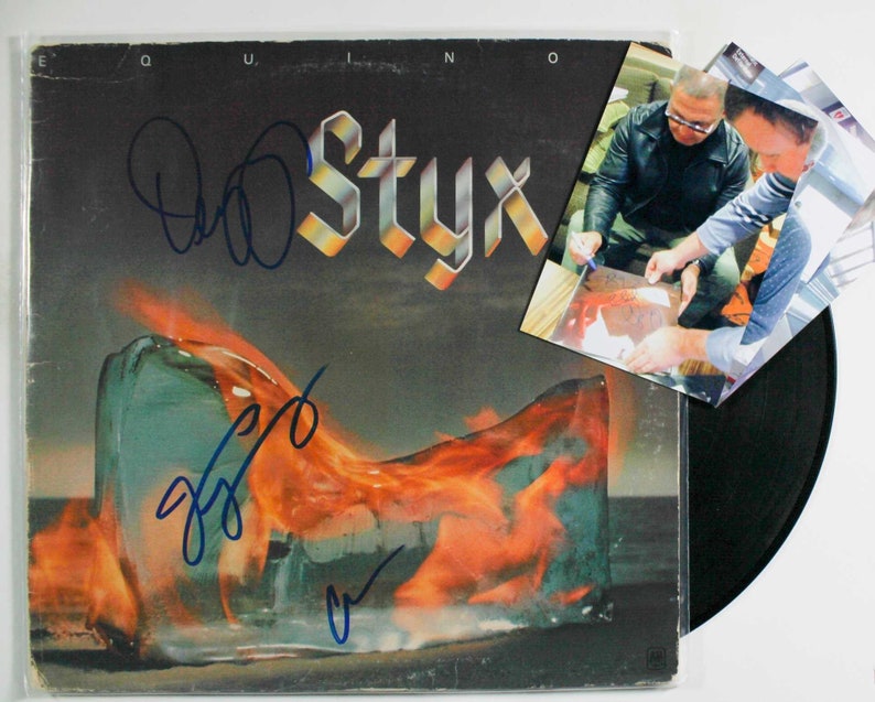 Styx Band Signed Autographed /'Equinox/' Record Album wSigning Photos