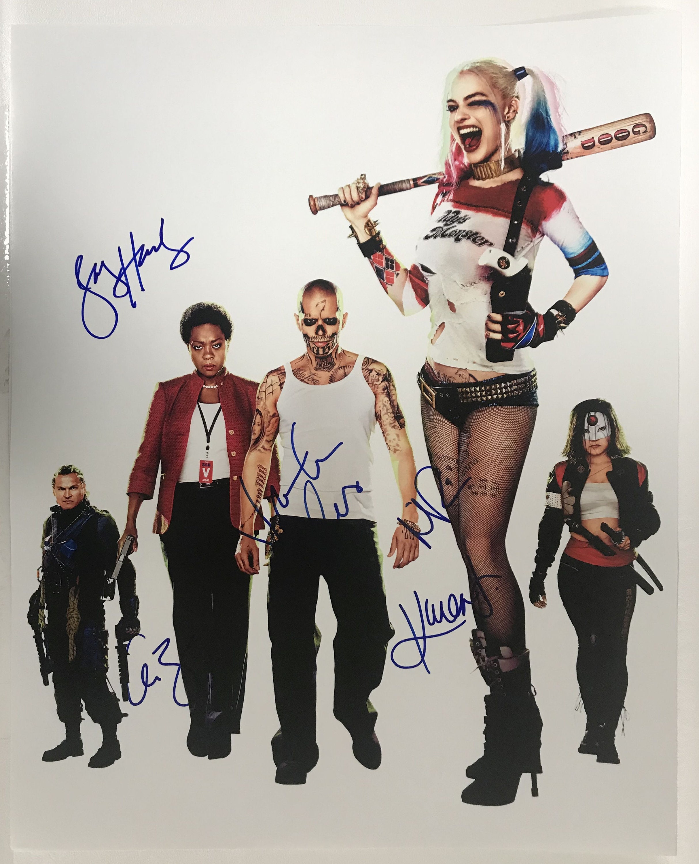 Suicide Squad Cast Signed Autographed Glossy 16x20 Photo COA