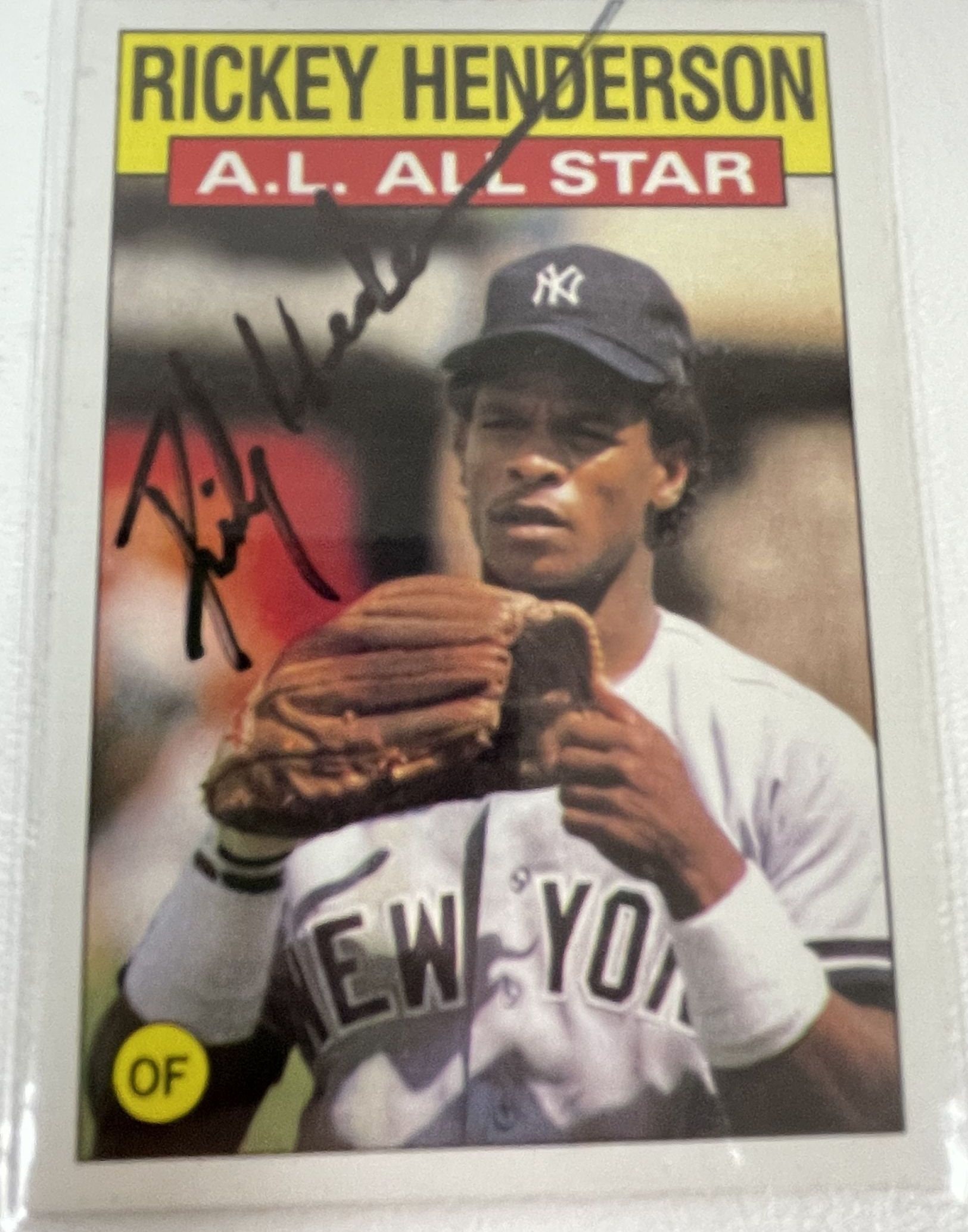 Rickey Henderson Signed Autographed 1986 Topps All-star -  Israel