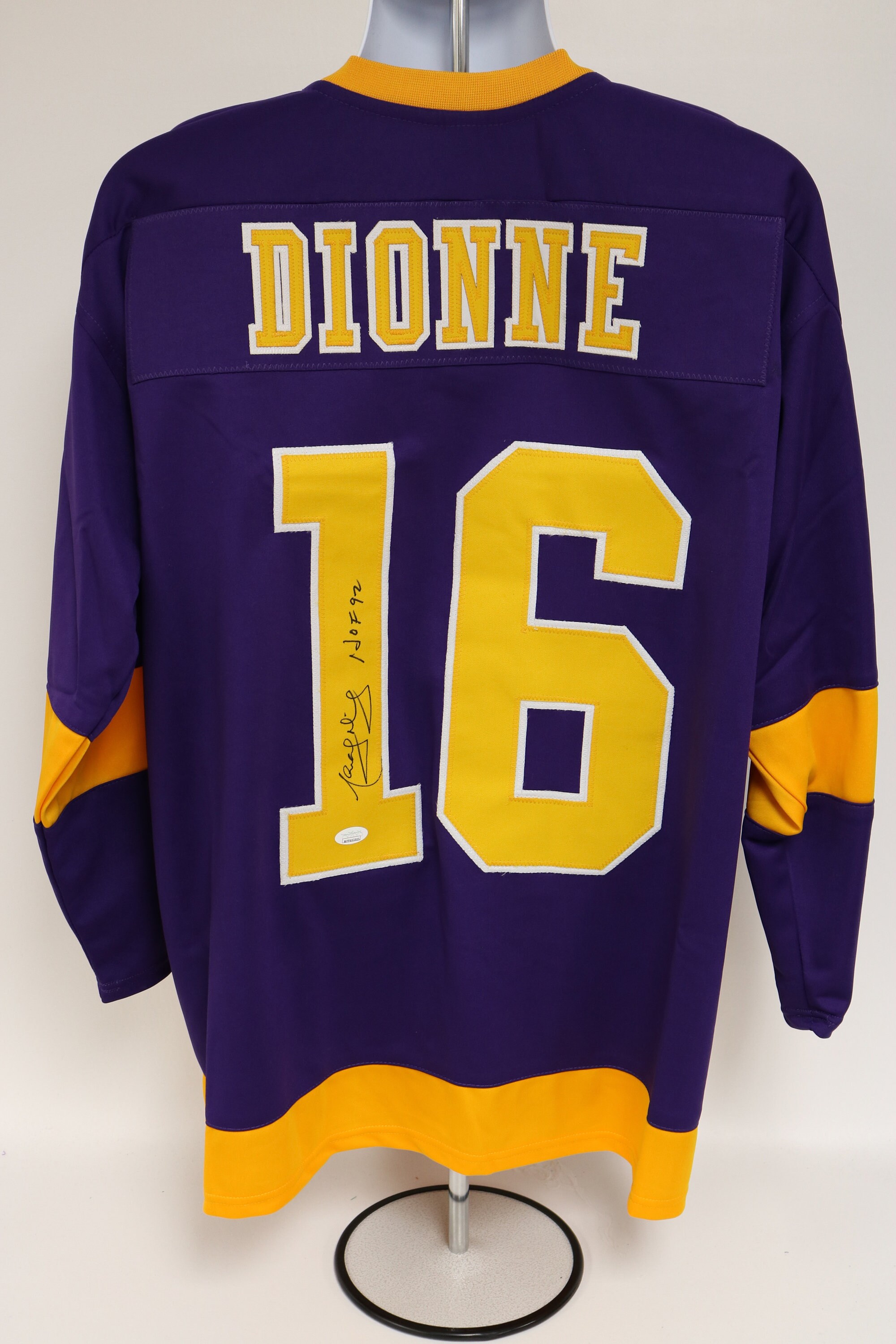 MARCEL DIONNE Signed Los Angeles Kings Retro Purple CCM Jersey - HOF 92