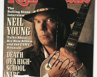 Neil Young ondertekend, gesigneerd compleet tijdschrift "Rolling Stone" - levenslang COA