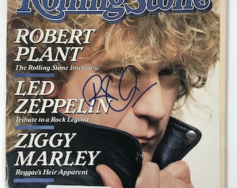 Robert Plant ondertekend, gesigneerd compleet tijdschrift "Rolling Stone" - levenslang COA