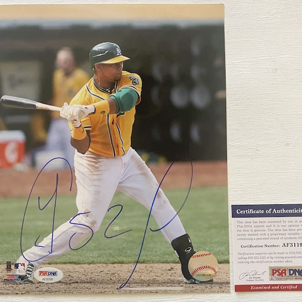 Yoenis Cespedes Signed Autographed Glossy 8x10 Photo Oakland A's Athletics - PSA/DNA Authenticated